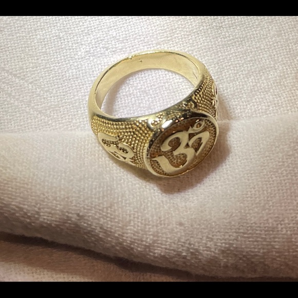 Men’s 14 carat gold om ring - Picture 2 of 7